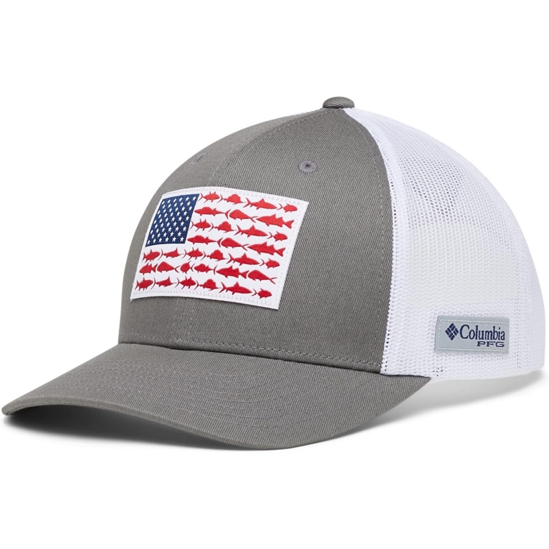Columbia unisex-adult Pfg Fish Flag Mesh Snap Back